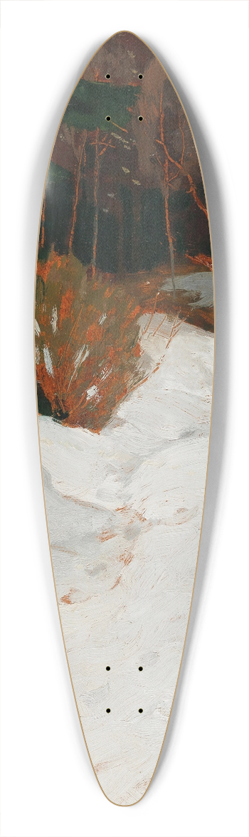 Alfred Poell - Winter forest 39.3 inch art pintail longboard deck