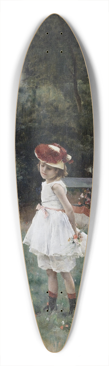 Alfred Stevens - La Fillette Aux Canards 39.3 inch art pintail longboard deck