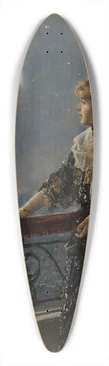 Alfred Stevens - Moonlight (Au clair de la lune) 39.3 inch art pintail longboard deck