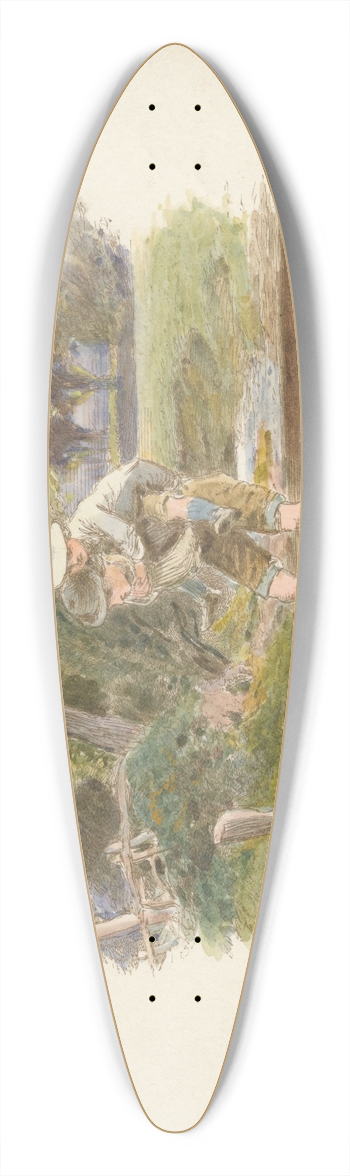 Alfred W. Cooper - A River (tail piece) 39.3 inch art pintail longboard deck
