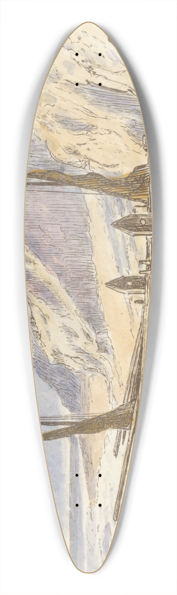 Alfred W. Cooper - Excelsior (tail piece) 39.3 inch art pintail longboard deck