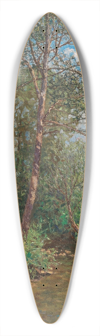 Alfred Zoff - A Sunny Landscape with Stream 39.3 inch art pintail longboard deck