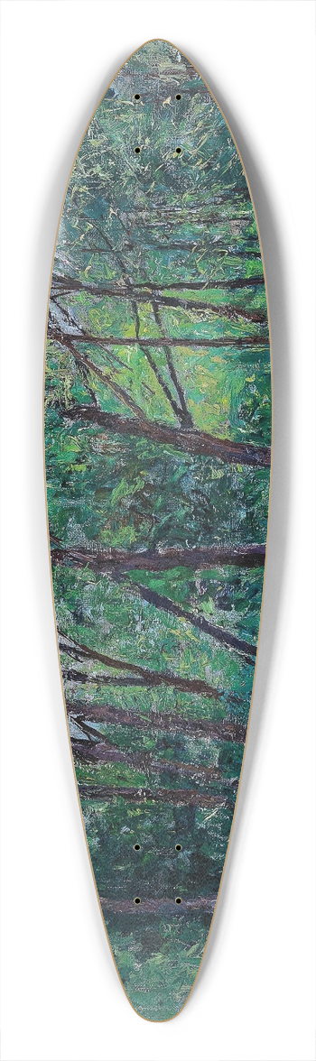 Alfred Zoff - Flusslandschaft 39.3 inch art pintail longboard deck