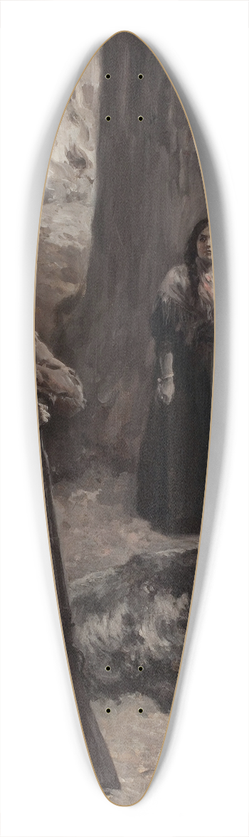 Alice Barber Stephens - The Bear Hunter 39.3 inch art pintail longboard deck