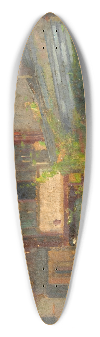 Alice Pike Barney - Rooftops 39.3 inch art pintail longboard deck