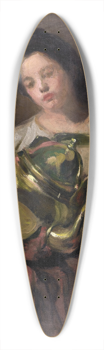 Alice Pike Barney - The Brass Kettle 39.3 inch art pintail longboard deck