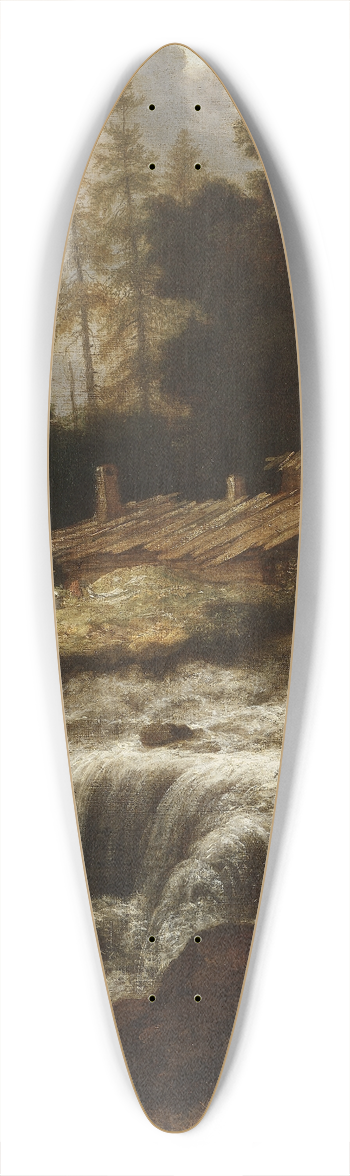 Allaert van Everdingen - Landscape with a Waterfall 39.3 inch art pintail longboard deck
