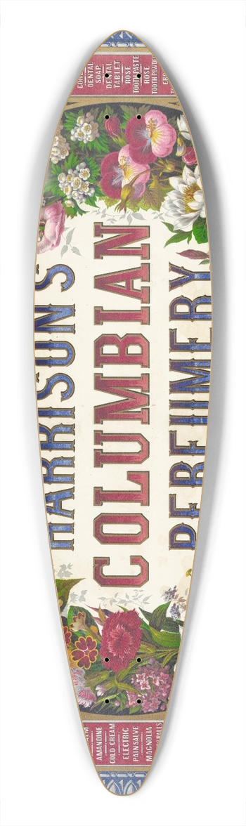 Alphonse Bigot - Harrisons Columbian perfumery 39.3 inch art pintail longboard deck
