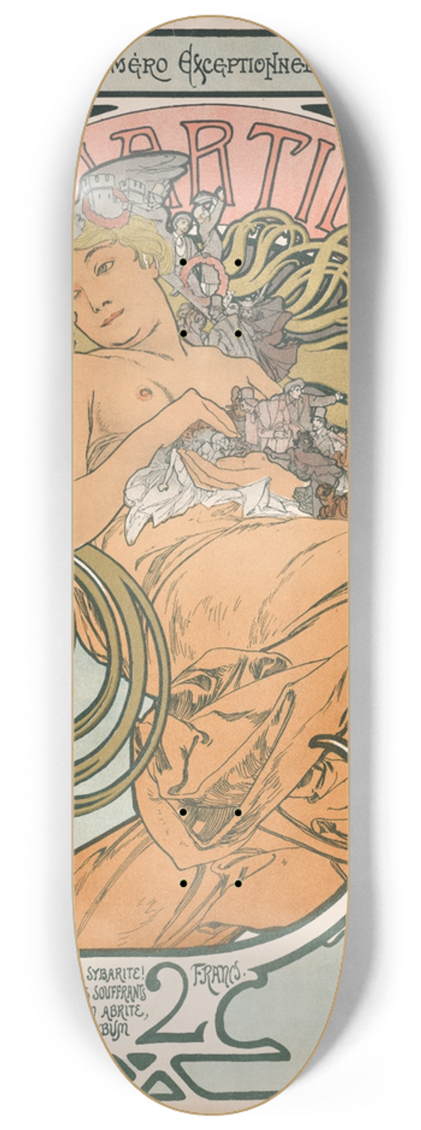 Alphonse Mucha - Au Quartier Latin 8.25 inch art skate deck