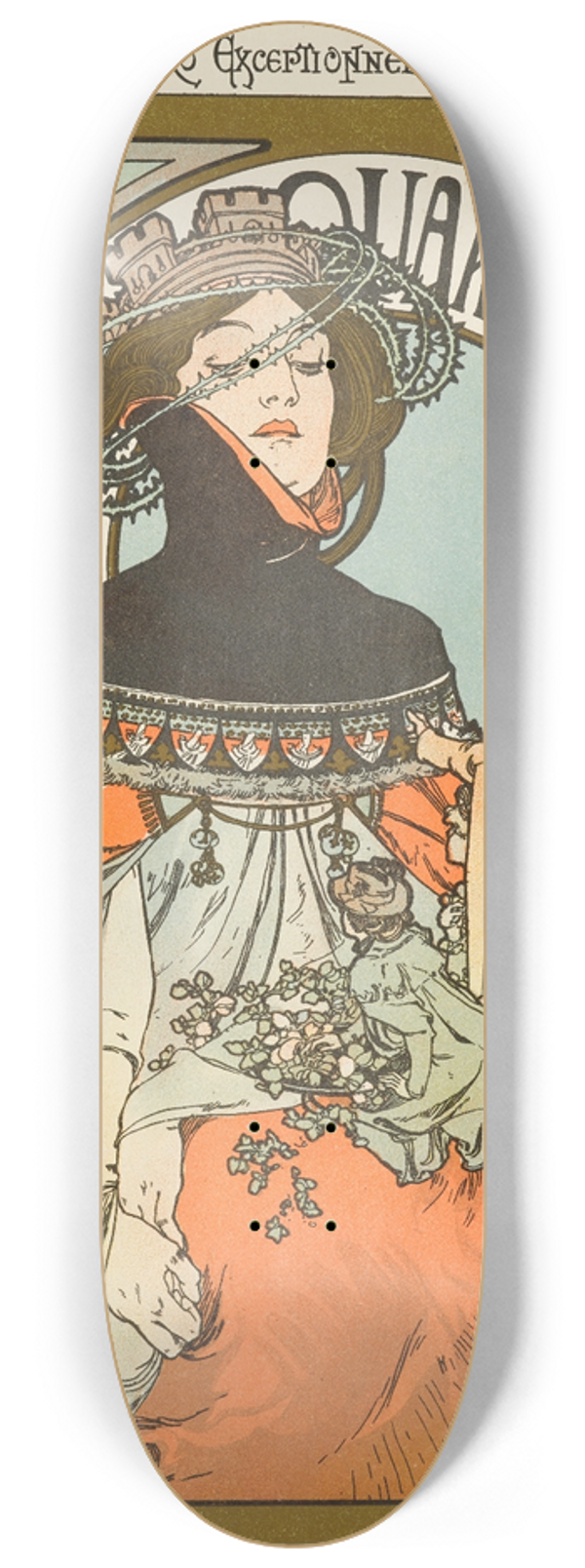 Alphonse Mucha - Au Quartier Latin 8.25 inch art skate deck