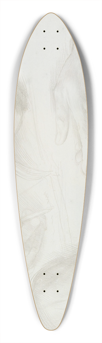 Alphonse Legros - Studies of Hands 39.3 inch art pintail longboard deck