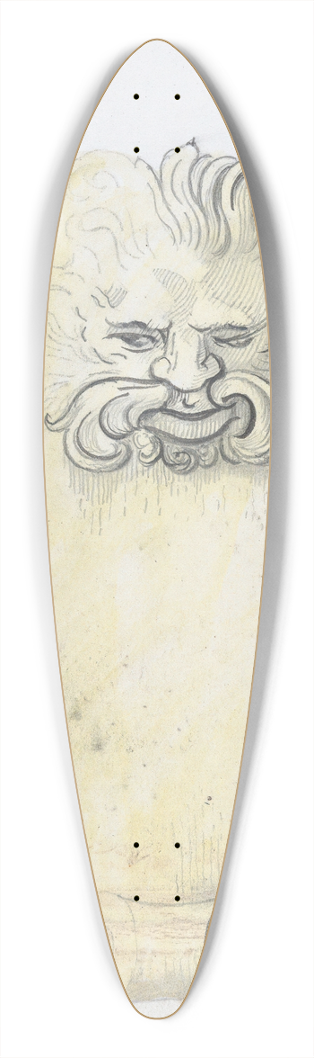 Alphonse Legros - Study for a bronze name plate for Edward D. Adams 39.3 inch art pintail longboard deck