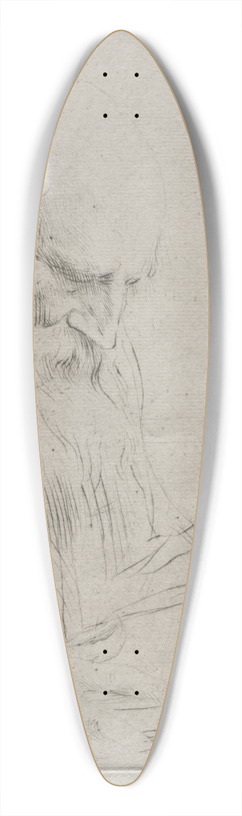 Alphonse Legros - Study of a Man Reading 39.3 inch art pintail longboard deck