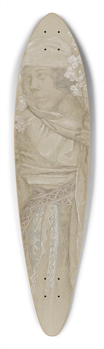 Alphonse Mucha - Allegory Of Spring 39.3 inch art pintail longboard deck
