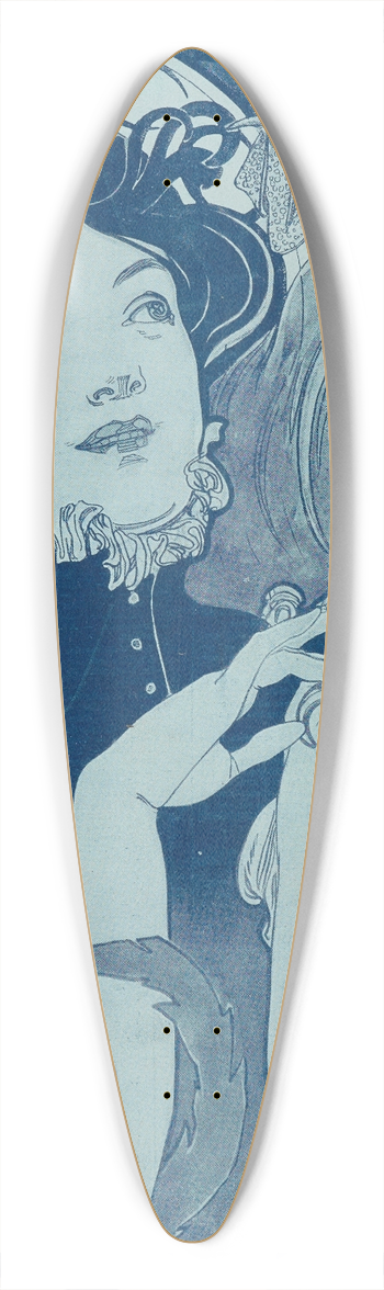 Alphonse Mucha - Cocorico 39.3 inch art pintail longboard deck
