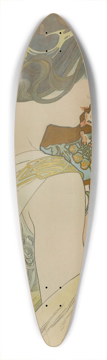 Alphonse Mucha - Primrose 39.3 inch art pintail longboard deck