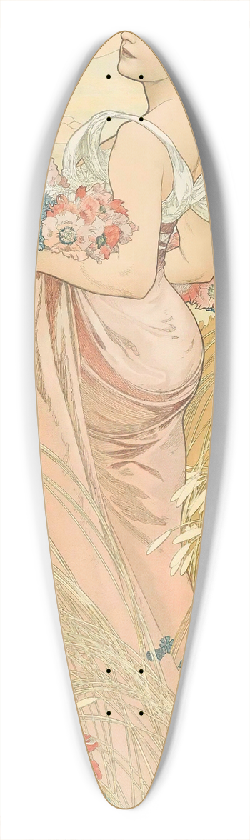 Alphonse Mucha - Summer 39.3 inch art pintail longboard deck
