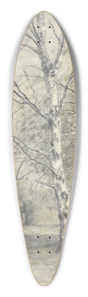 Alphonse Stengelin - Bos met berkebomen 39.3 inch art pintail longboard deck