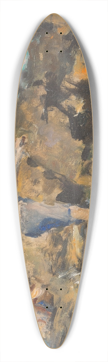 Alphons Hollaender - Boys at a rocky beach 39.3 inch art pintail longboard deck
