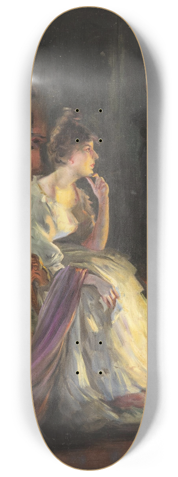 Jan Skramlk - A Girl by the Fireside 8.25 inch art skate deck