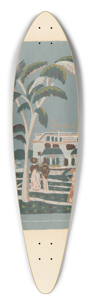 American 20th Century - Bandbox Design 39.3 inch art pintail longboard deck