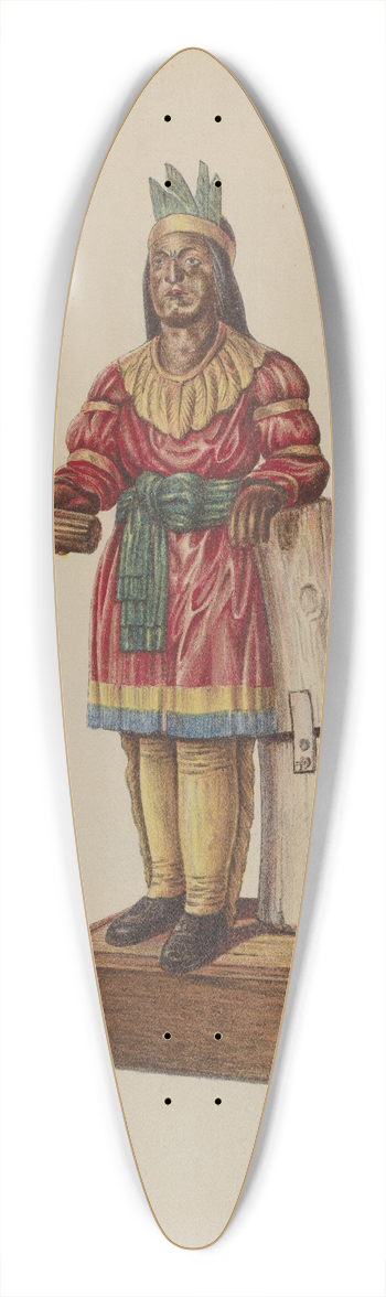 American 20th Century - Cigar Store Indian 39.3 inch art pintail longboard deck