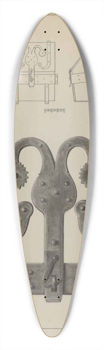 American 20th Century - Hinges and Hasp on a Conestoga Wagon Tool Box 39.3 inch art pintail longboard deck
