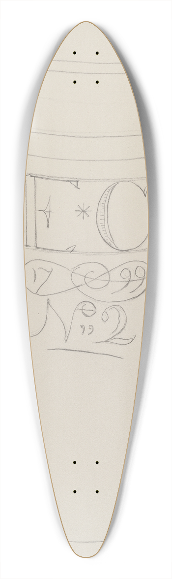 American 20th Century - Jar 39.3 inch art pintail longboard deck