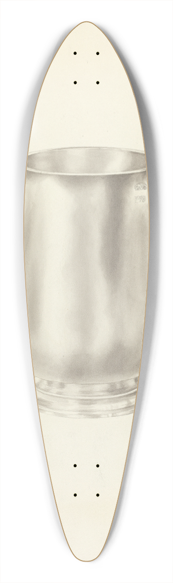 American 20th Century - Silver Mug 39.3 inch art pintail longboard deck