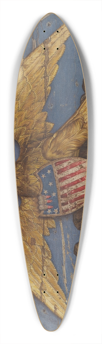 American 20th Century - Sternpiece  Eagle 39.3 inch art pintail longboard deck