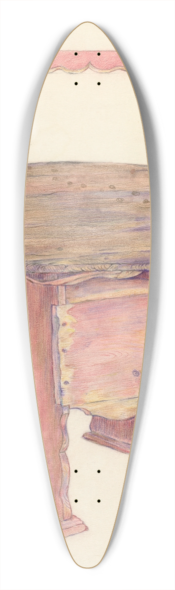 American 20th Century - Table 39.3 inch art pintail longboard deck