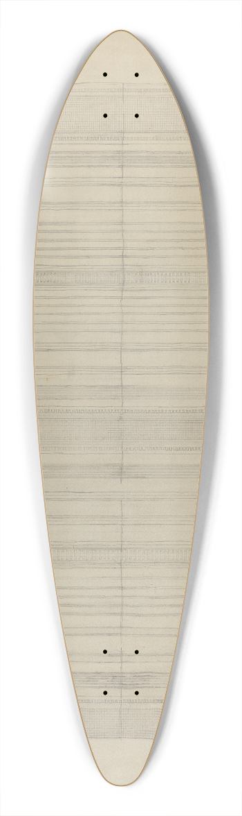 American 20th Century - Textile 39.3 inch art pintail longboard deck