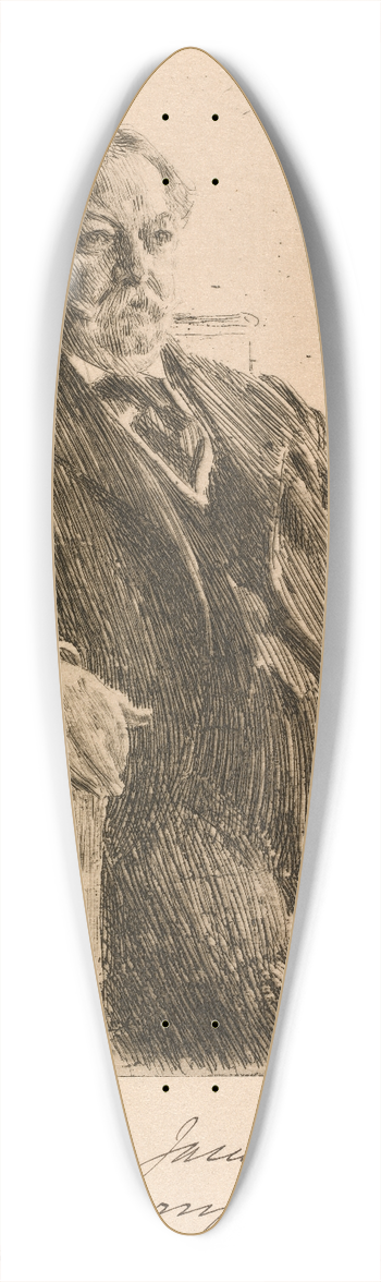 Anders Zorn - President William Howard Taft 39.3 inch art pintail longboard deck