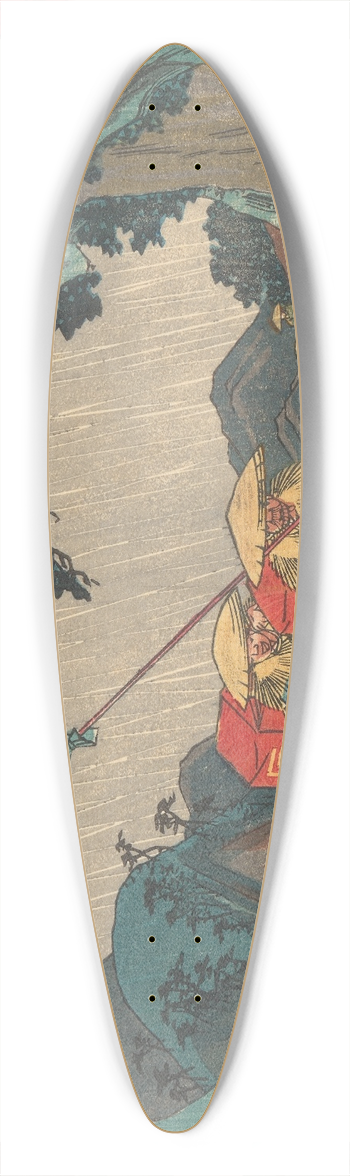 And Hiroshige - Tsuchiyama 39.3 inch art pintail longboard deck