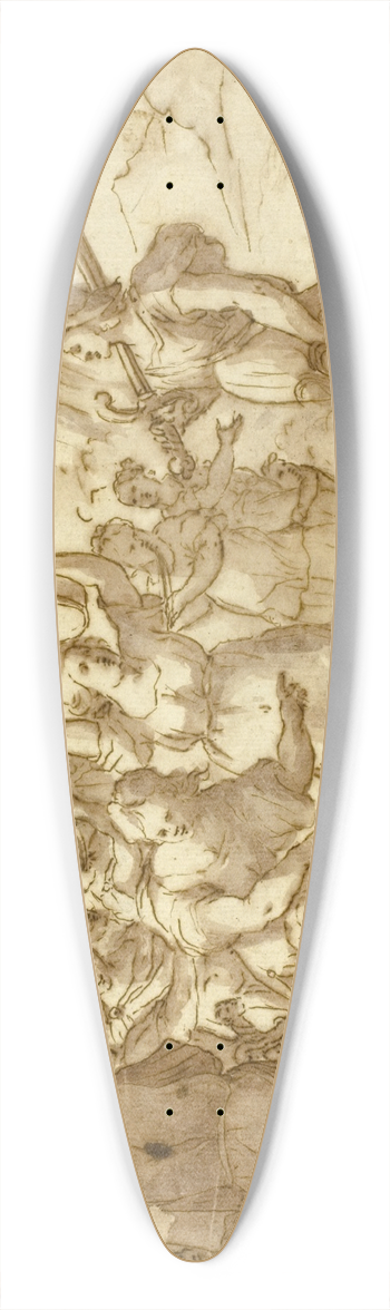 Andrea Passanini - Truimph of David Over Goliath 39.3 inch art pintail longboard deck