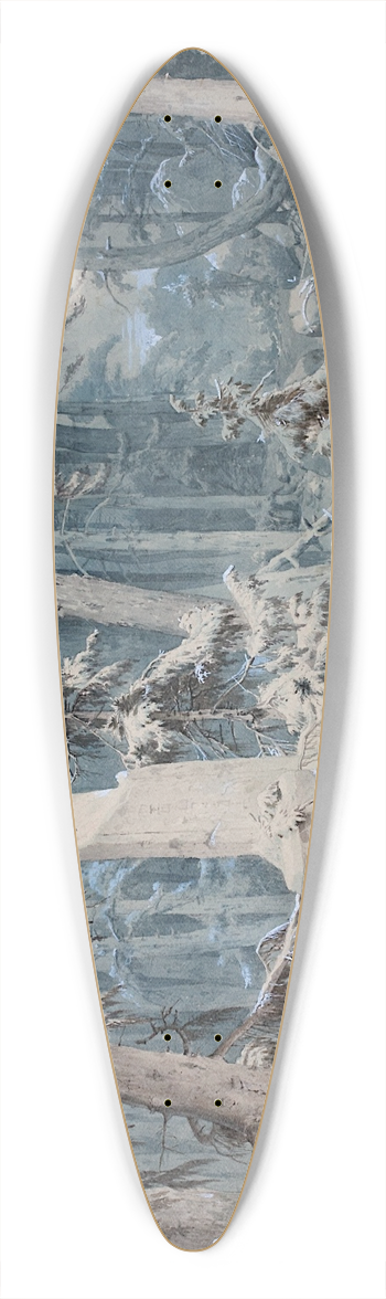 Andreas Achenbach - Snowy Forest 39.3 inch art pintail longboard deck