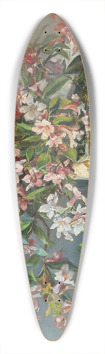 Andreas Lach - Alpine Roses In A Window Box 39.3 inch art pintail longboard deck