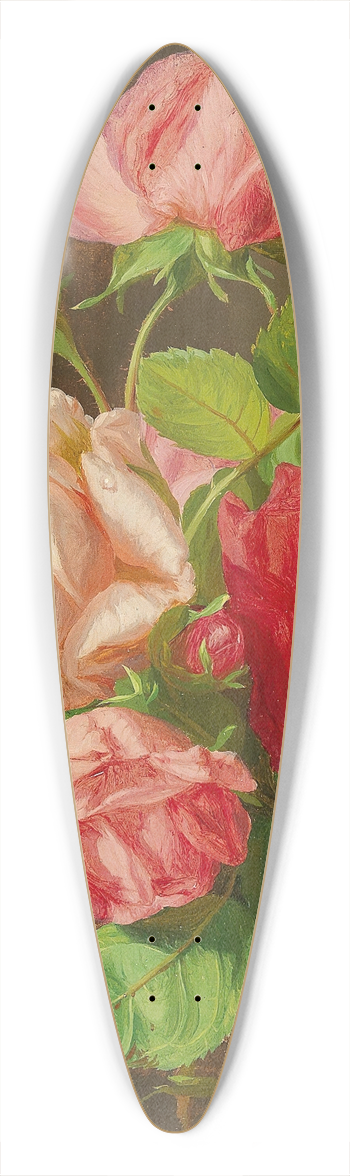 Andreas Lach - Roses 39.3 inch art pintail longboard deck