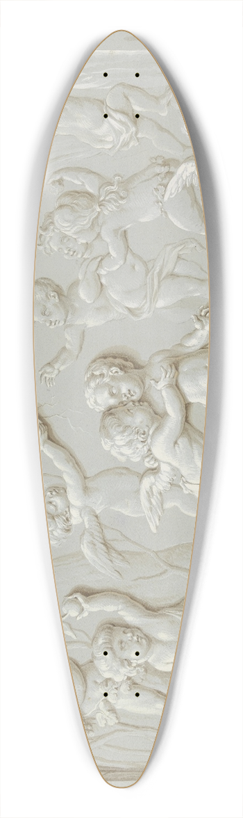 Andreas Leonhard Moeglich - Amoretten bei der Weinlese, als Relief dargestellt 39.3 inch art pintail longboard deck
