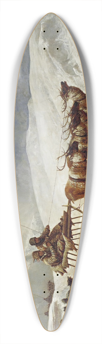 Andrs Mark - A Brisk Reindeer Sleigh Ride 39.3 inch art pintail longboard deck