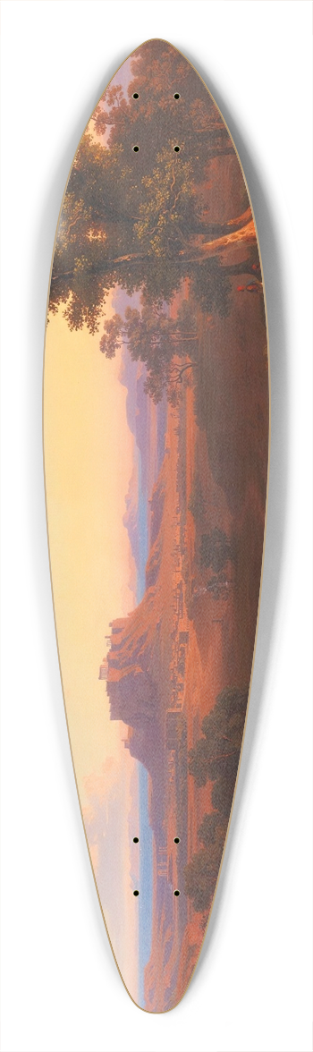Andrs Mark - Shepherds In A Bucolic Athenean Landscape With The Acropolis And Piraeus Beyond 39.3 inch art pintail longboard deck