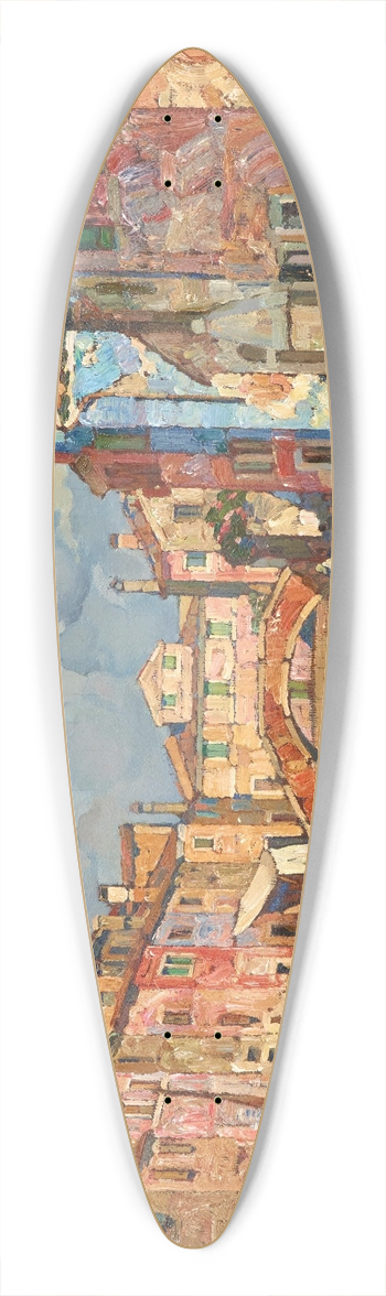 Angelo Pavan - A View of Burano 39.3 inch art pintail longboard deck