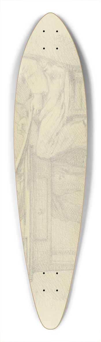 Angilbert Gbel - Zwei Knaben, eine Dantebste zeichnend 39.3 inch art pintail longboard deck