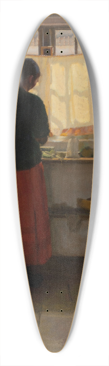 Anna Ancher - The maid in the kitchen 39.3 inch art pintail longboard deck