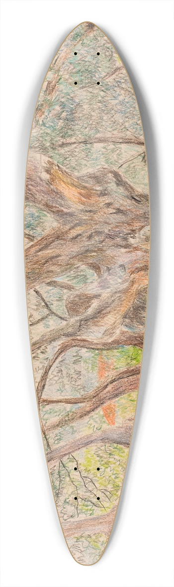 Anna De Weert - Oude olijfbomen 39.3 inch art pintail longboard deck
