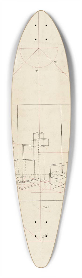 Anna Lejmann - Geometrisk komposition 39.3 inch art pintail longboard deck