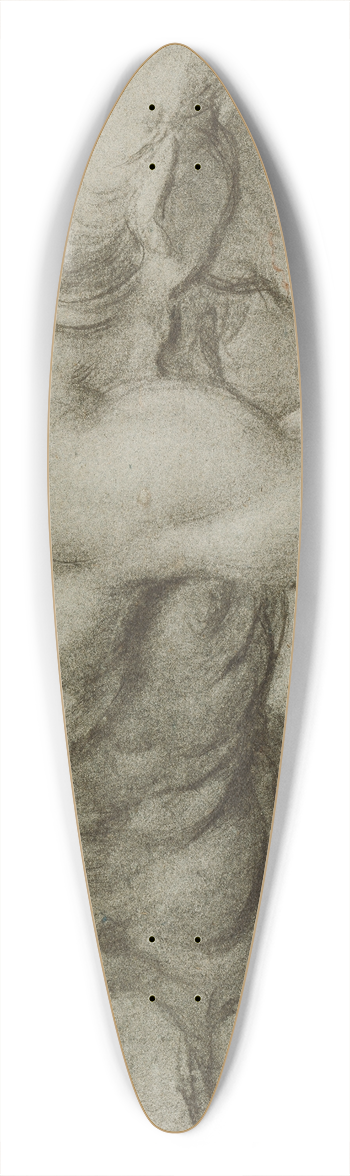 Annibale Carracci - Study of Triton Blowing a Conch Shell 39.3 inch art pintail longboard deck