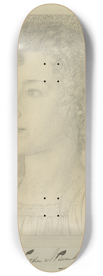 Jan Toorop - Portret van mejuffrouw M. Snijder van Wissenkerke met op de achtergrond een weide met bomen 8.25 inch art skate deck