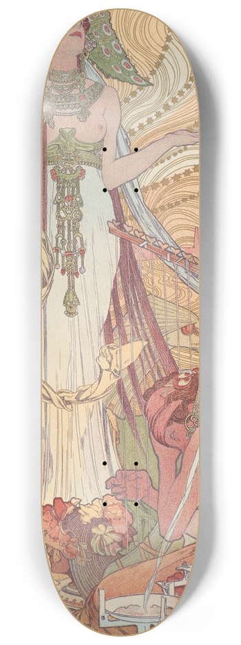 Alphonse Mucha - Incantation (Salammbo) 8.25 inch art skate deck