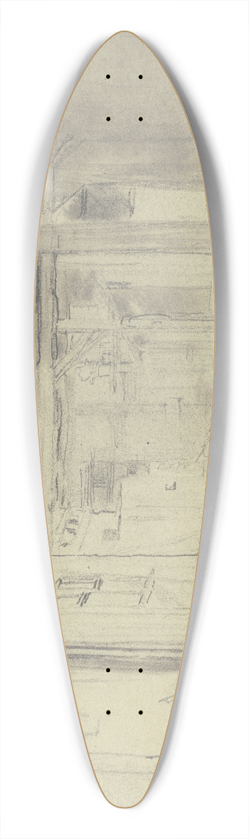 Anton Burger - Blick in den Hof eines Bauernhauses 39.3 inch art pintail longboard deck